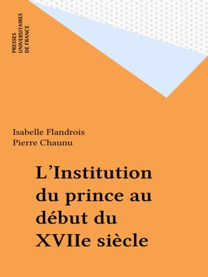 cover image of L'Institution du prince au début du XVIIe siècle
